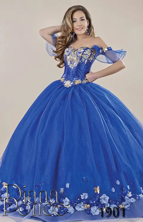 Vestido de XV años modelo 1901 Azul Zafiro — Diana Ponce Zamora