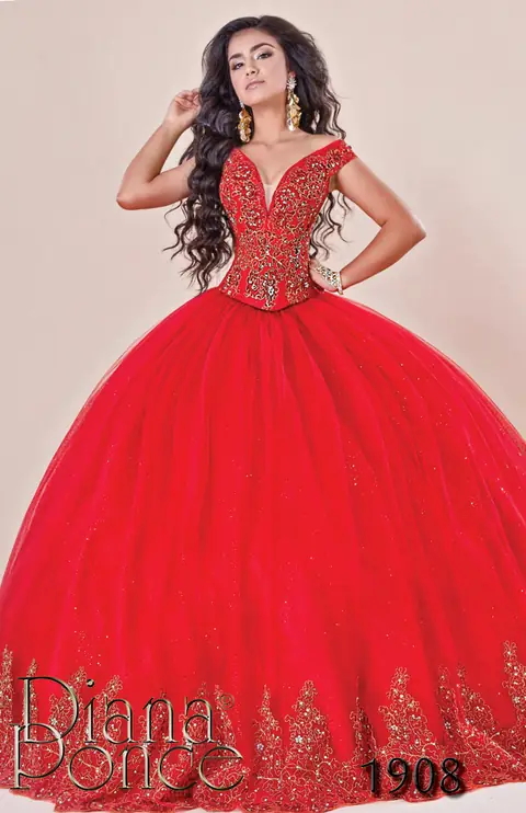 Vestido de XV años modelo 1908 Rojo Clásico — Diana Ponce Zamora